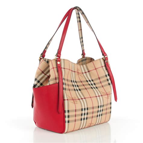 burberry purse with red straps|Burberry haymarket check tote.